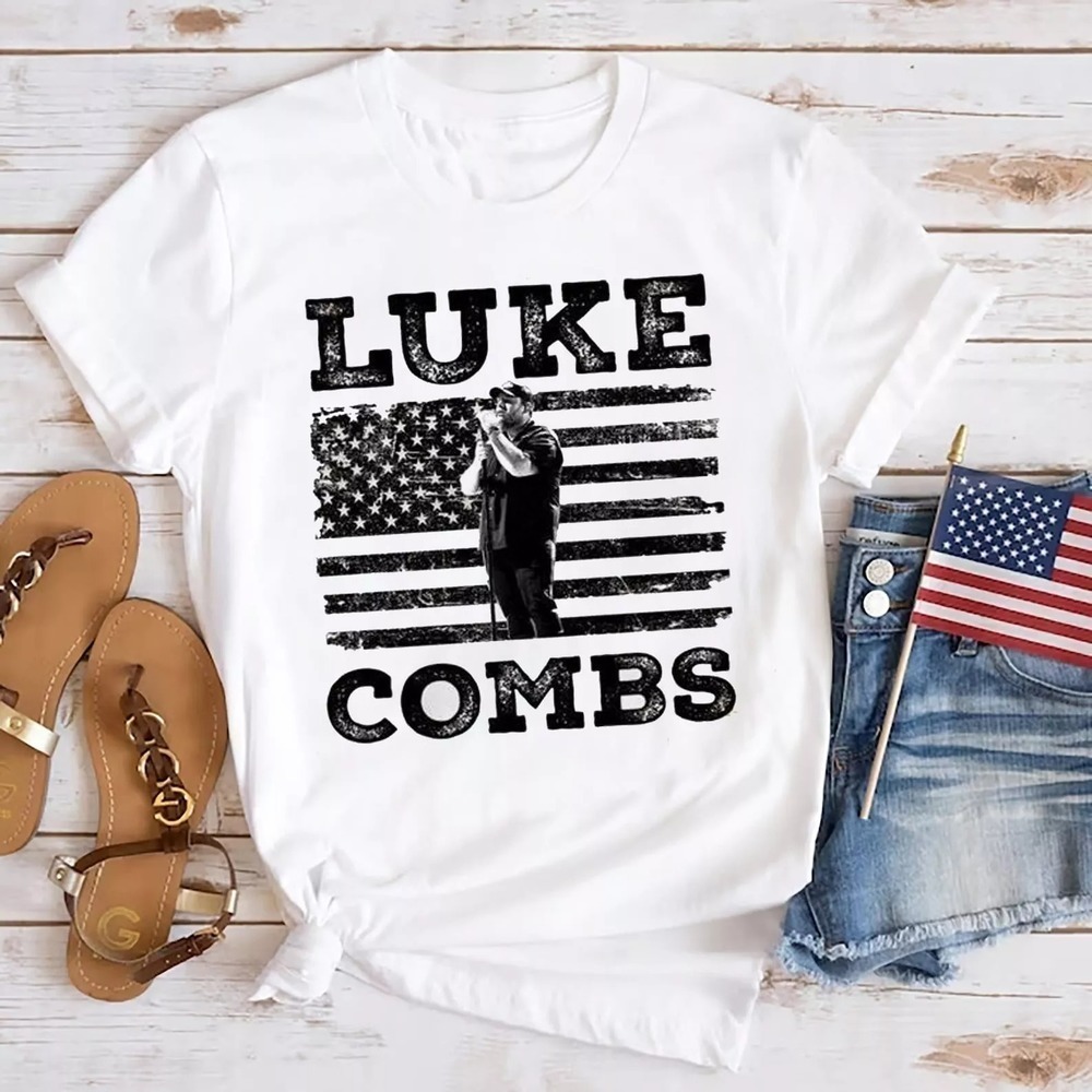 Luke Combs USA Flag Country Music Fan Retro Unisex T-Shirt